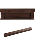 28" Brown Solid Wood Four Hook Wall Mount Coat Rack