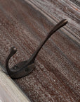 28" Brown Solid Wood Four Hook Wall Mount Coat Rack