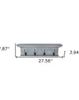 28" Black And Blue Solid Wood Four Hook Wall Mount Coat Rack