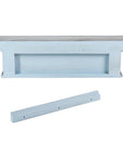 28" Black And Blue Solid Wood Four Hook Wall Mount Coat Rack