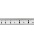51" White Solid Wood Eight Hook Wall Mount Coat Rack