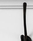 51" White Solid Wood Eight Hook Wall Mount Coat Rack
