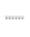 39" Classic White Wood Six Hook Hanging Coat Rack