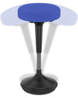 Blue and Black Adjustable Height Swivel Office Chair