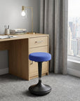 Blue and Black Adjustable Height Swivel Office Chair