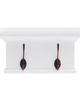 Classic White Two Hook Hanging Coat Rack