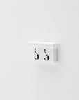 Classic White Two Hook Hanging Coat Rack