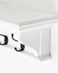 Classic White Wood Wide Six Hook Coat Rack