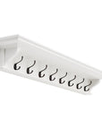 Classic White Wood Wide Eight Hook Coat Rack