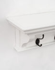 Classic White Wood Wide Eight Hook Coat Rack