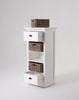 52" White Two Drawer Storage Cabinet With Baskets