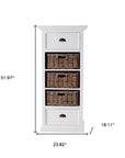 52" White Two Drawer Storage Cabinet With Baskets