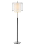 62" Floor Lamp With White Fabric Drum Shade