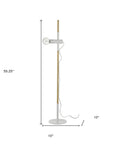 55" Brown And White Reading Floor Lamp
