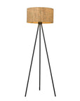 58" Brown And Black Metal Tripod Floor Lamp With Brown Shade
