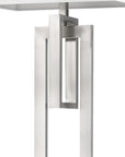 64" Nickel Traditional Shaped Floor Lamp With White Rectangular Shade