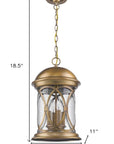Lincoln 4-Light Antique Brass Hanging Light