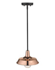 Shiny Copper Shallow Plate Adjustable Pendant Light