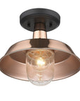 Shiny Copper Shallow Plate Adjustable Pendant Light