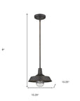 Antique Bronze Shallow Plate Adjustable Pendant Light