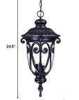 Naples 3-Light Marbelized Mahogany Hanging Light