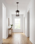 Black Lantern Seeded Metal Dimmable Chandelier With Clear Shades