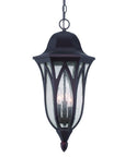 XL Matte Black Geometric Glass Hanging Light