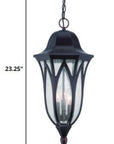 XL Antique Bronze Geometric Glass Hanging Light