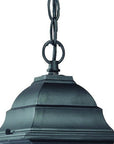 Matte Black Beveled Glass Outdoor Hanging Light