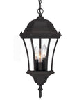 Three Light Matte Black Carousel Lantern Hanging Light