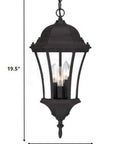 Three Light Matte Black Carousel Lantern Hanging Light
