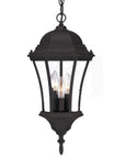 Three Light Matte Black Carousel Lantern Hanging Light