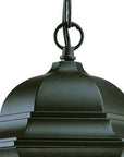 Three Light Matte Black Wide Lantern Hanging Light