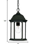 Matte Black Glass Lantern Hanging Light