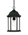 Matte Black Glass Lantern Hanging Light