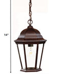 Brown Lantern Beveled Metal Dimmable Chandelier With Clear Shades