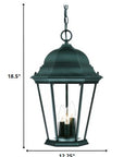 Three Light Matte Black Domed Glass Lantern Hanging Light