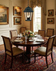 Three Light Matte Black Domed Glass Lantern Hanging Light