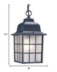 Matte Black Window Pane Lantern Hanging Light