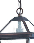 Antique Bronze Glass Hanging Lantern Light
