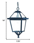 Matte Black Hanging Lantern Light