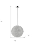 Luminary 1-Light Metallic Silver Pendant With Hand Woven Aluminum Wire Shade (12")