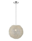 Luminary 1-Light Metallic Silver Pendant With Hand Woven Aluminum Wire Shade (15")