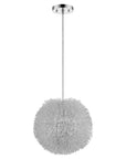 Luminary 1-Light Metallic Silver Pendant With Hand Woven Aluminum Wire Shade (15")
