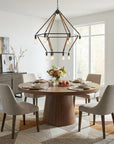Brown and Black Twelve Light Metal Dimmable Chandelier