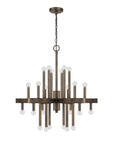 Brown Candle Style Multi Light Metal Dimmable Chandelier
