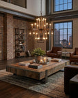 Brown Candle Style Multi Light Metal Dimmable Chandelier