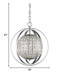 Silver Crystal Dimmable Ceiling Light With Silver Shades