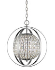 Silver Crystal Dimmable Ceiling Light With Silver Shades