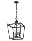 Black Metal Four Light Dimmable Ceiling Light